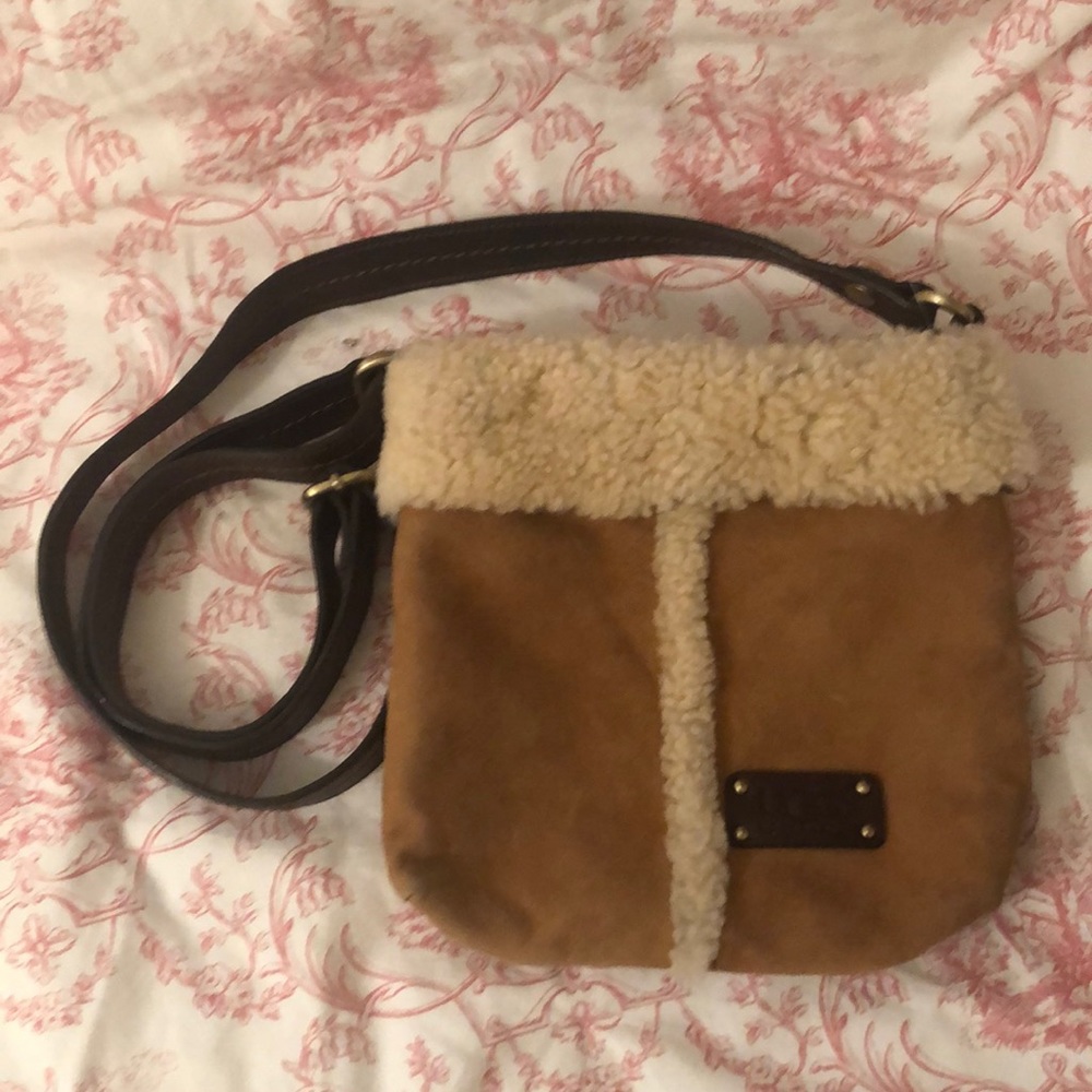 UGG sheepskin and suede crossbody bag